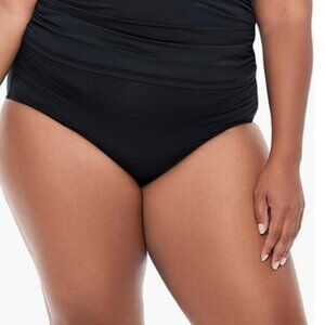 Lauren Ralph Lauren Women's Plus High Waist Bikini Bottom Black Size 22W 7338